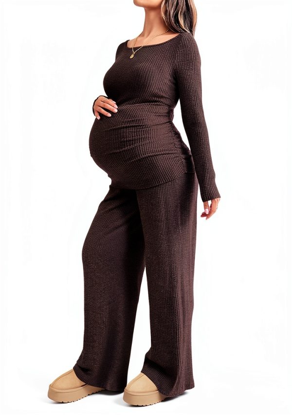 MakeMeChic Women's Maternity Shoulder Top Waist-2