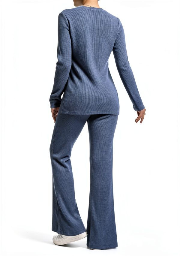 Women's Maternity Lounge Set 2-Piece Sleeve Top & Flare Pants OYOANGLE-2